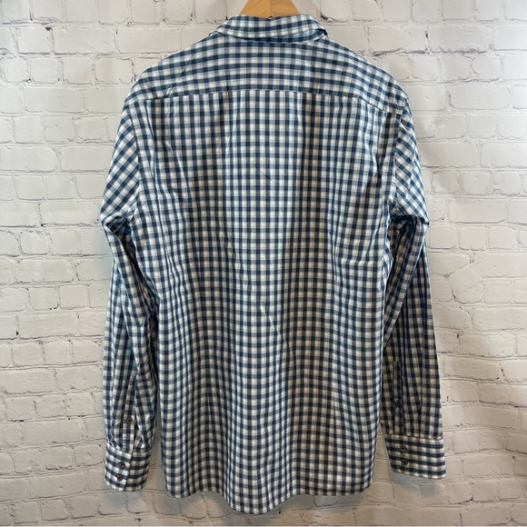 Hugo Boss Mens Long Sleeve Dress Shirt, Regular Fit, Blue and White Plaid - Picture 5 of 10